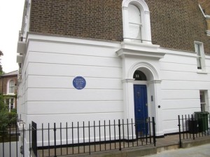 Blue plaque at Phene Street, Chelsea, where Gissing lived 1882-4